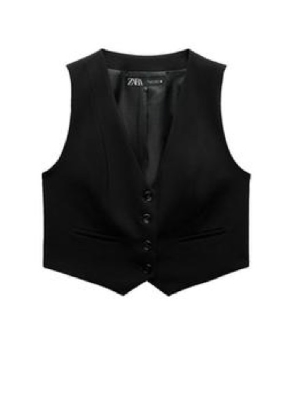 Zara Tailored Black Button-Down Vest - Size XL